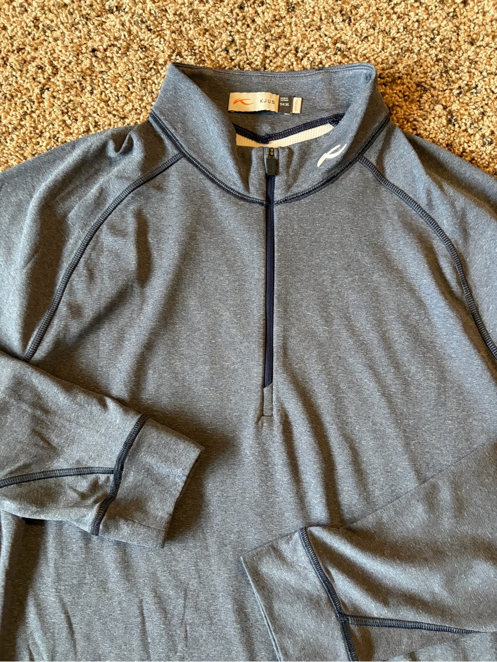 KJUS Men's Gray Quarter-Zip Performance Sweater